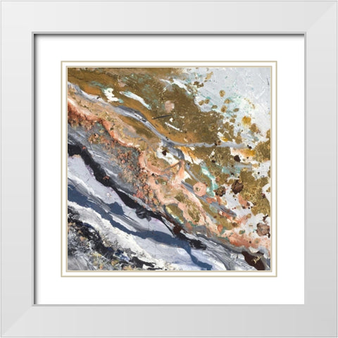 Turbulence Square II White Modern Wood Framed Art Print with Double Matting by Pinto, Patricia