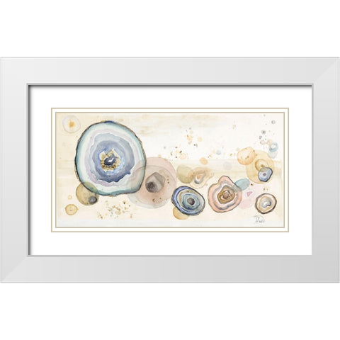Agates Flying Watercolor White Modern Wood Framed Art Print with Double Matting by Pinto, Patricia