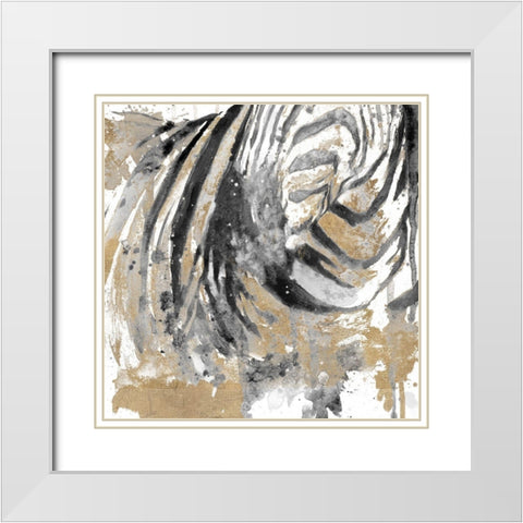 Zebra Striped Abstract White Modern Wood Framed Art Print with Double Matting by Pinto, Patricia