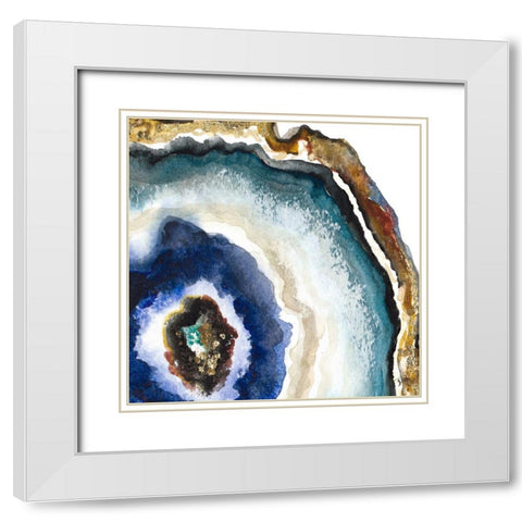 Up Close Agate Watercolor II White Modern Wood Framed Art Print with Double Matting by Pinto, Patricia