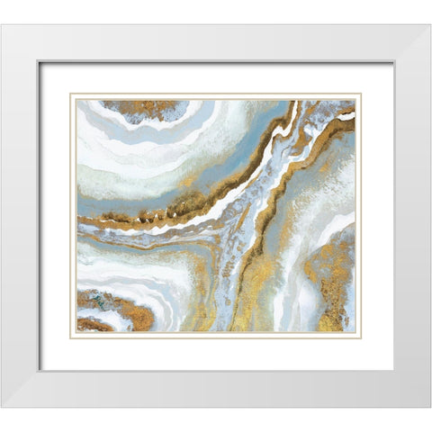 Blue Agate White Modern Wood Framed Art Print with Double Matting by Pinto, Patricia