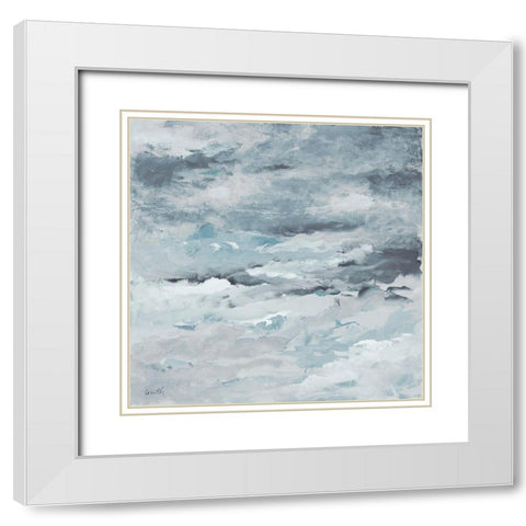 Sea Meets Storm II White Modern Wood Framed Art Print with Double Matting by Loreth, Lanie