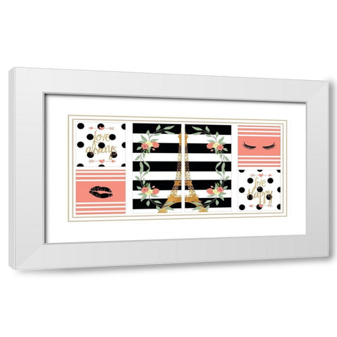 Paris Lady Pack White Modern Wood Framed Art Print with Double Matting by SD Graphics Studio