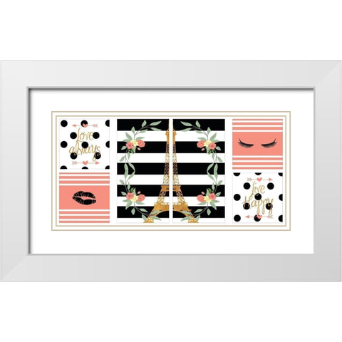 Paris Lady Pack White Modern Wood Framed Art Print with Double Matting by SD Graphics Studio