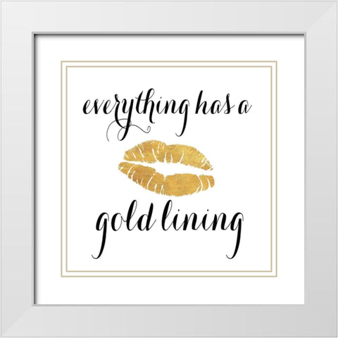 Golden Glam II White Modern Wood Framed Art Print with Double Matting by SD Graphics Studio