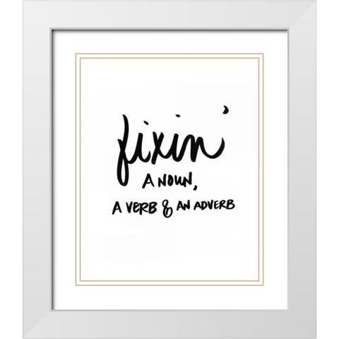 Fixin White Modern Wood Framed Art Print with Double Matting by SD Graphics Studio