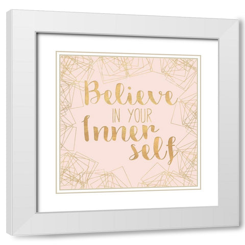 Fractal Inspiration II White Modern Wood Framed Art Print with Double Matting by SD Graphics Studio