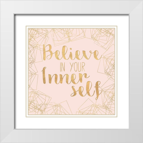 Fractal Inspiration II White Modern Wood Framed Art Print with Double Matting by SD Graphics Studio