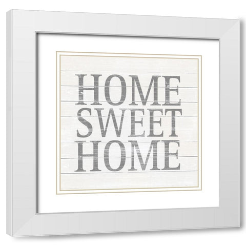 Home Sweet Home White Modern Wood Framed Art Print with Double Matting by SD Graphics Studio