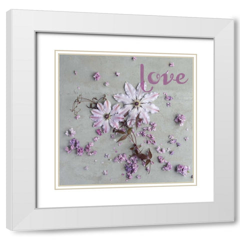 Love White Modern Wood Framed Art Print with Double Matting by Gardner, Sarah