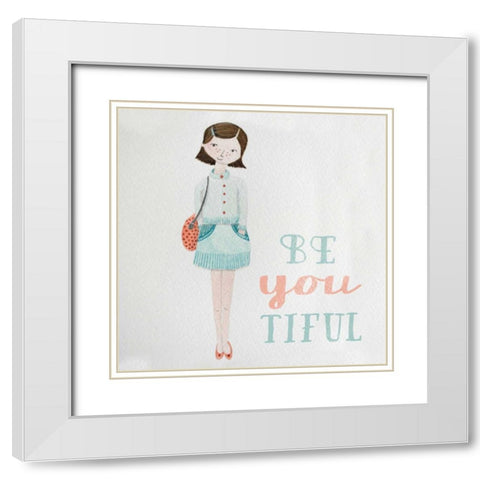 Be Girl I White Modern Wood Framed Art Print with Double Matting by Gardner, Sarah