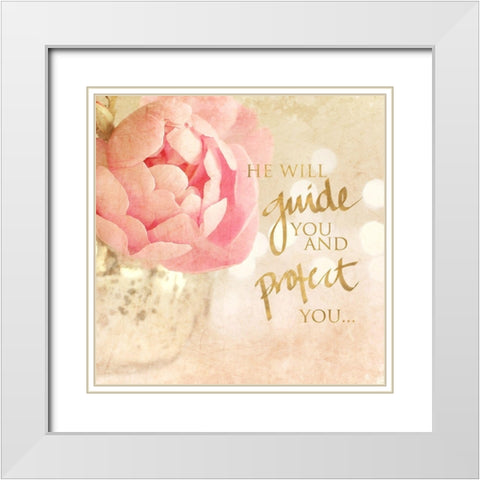 He Will Guide You White Modern Wood Framed Art Print with Double Matting by Gardner, Sarah
