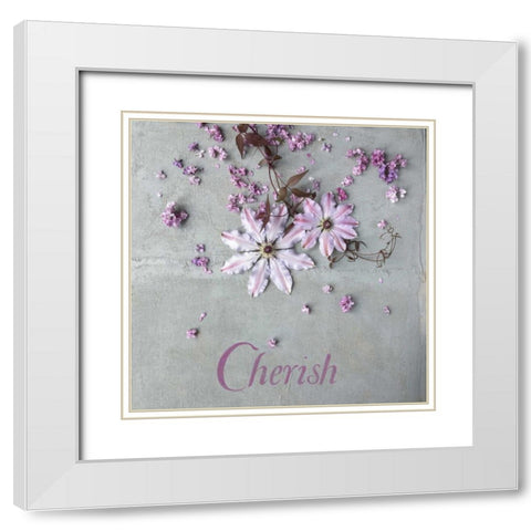 Cherish White Modern Wood Framed Art Print with Double Matting by Gardner, Sarah
