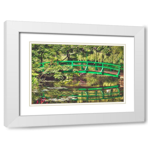 Monets Garden White Modern Wood Framed Art Print with Double Matting by Lake, Shelley