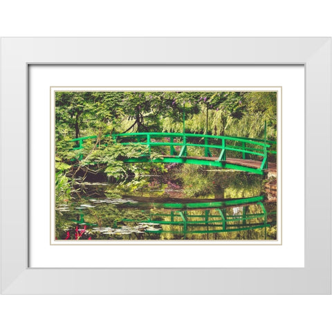 Monets Garden White Modern Wood Framed Art Print with Double Matting by Lake, Shelley
