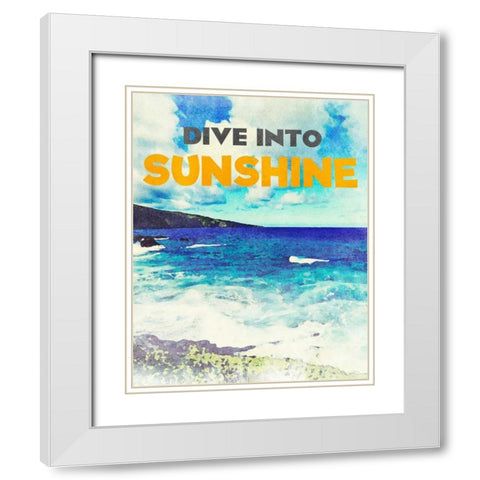 Sunshine and Waves I White Modern Wood Framed Art Print with Double Matting by Nawrocke, Bruce