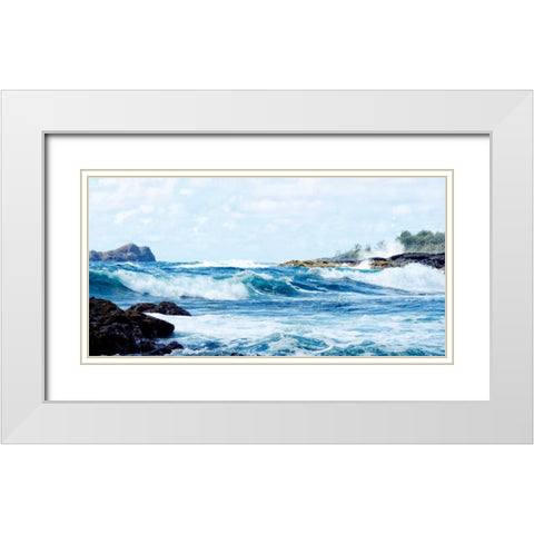 Cool Beach II White Modern Wood Framed Art Print with Double Matting by Nawrocke, Bruce