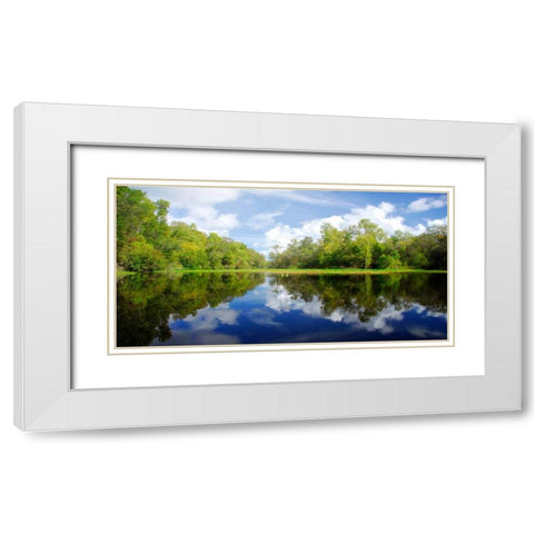 River Flow White Modern Wood Framed Art Print with Double Matting by Nawrocke, Bruce