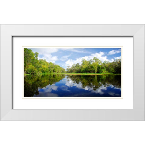 River Flow White Modern Wood Framed Art Print with Double Matting by Nawrocke, Bruce