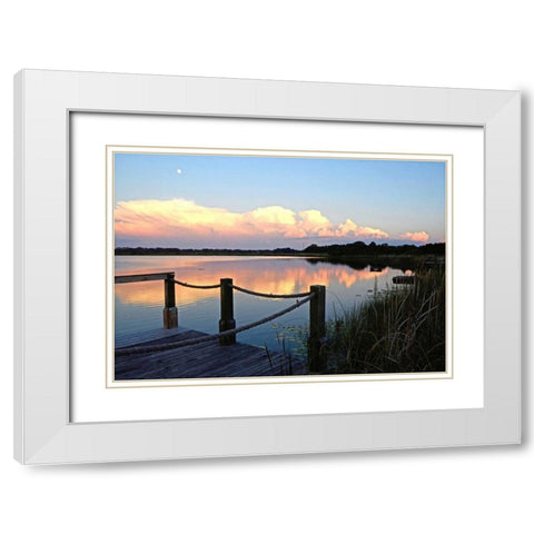 Lake Saunders I White Modern Wood Framed Art Print with Double Matting by Nawrocke, Bruce