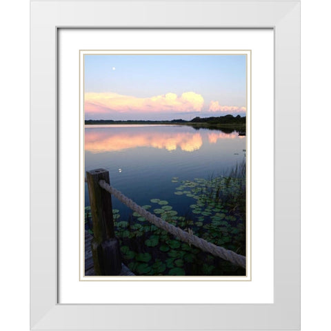 Lake Saunders II White Modern Wood Framed Art Print with Double Matting by Nawrocke, Bruce