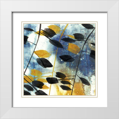 Autumn Leaves I White Modern Wood Framed Art Print with Double Matting by Meneely, Dan