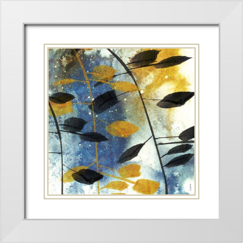 Autumn Leaves II White Modern Wood Framed Art Print with Double Matting by Meneely, Dan