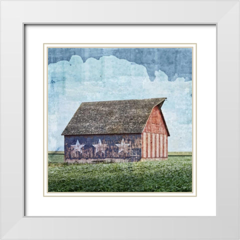 American Barn White Modern Wood Framed Art Print with Double Matting by Kingsley
