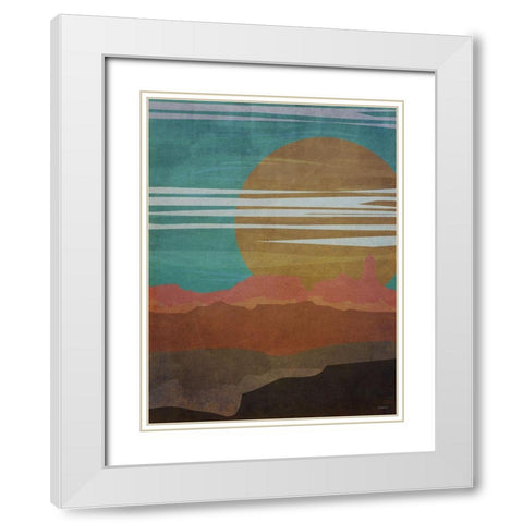 Mountain Nights White Modern Wood Framed Art Print with Double Matting by Meneely, Dan