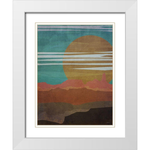Mountain Nights White Modern Wood Framed Art Print with Double Matting by Meneely, Dan