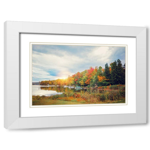 Great Autumn Day White Modern Wood Framed Art Print with Double Matting by Poynter, Kelly