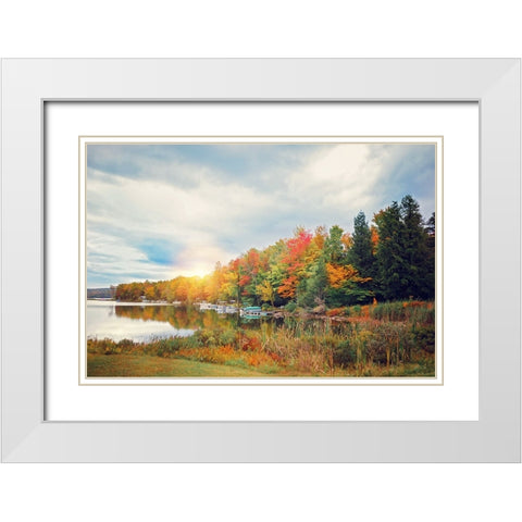 Great Autumn Day White Modern Wood Framed Art Print with Double Matting by Poynter, Kelly