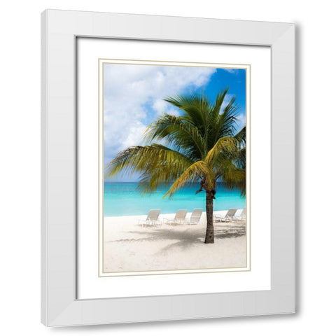 Relaxing Beach White Modern Wood Framed Art Print with Double Matting by Bill Carson Photography