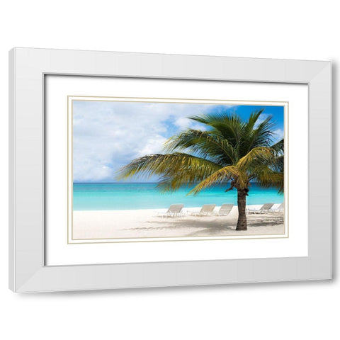 Relaxing Beach and Horizon White Modern Wood Framed Art Print with Double Matting by Bill Carson Photography