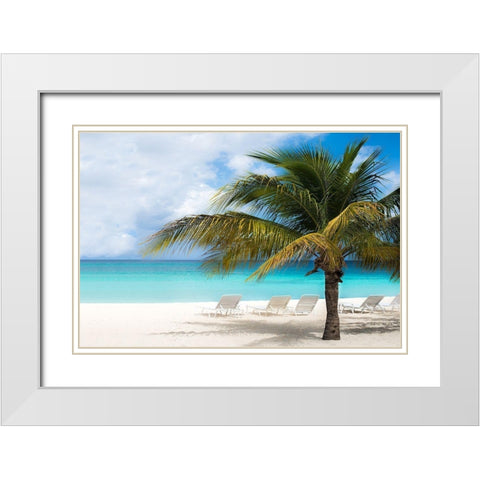 Relaxing Beach and Horizon White Modern Wood Framed Art Print with Double Matting by Bill Carson Photography