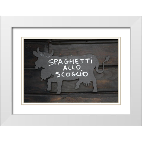 Spaghetti Allo Scoglio White Modern Wood Framed Art Print with Double Matting by Coppel, Anna