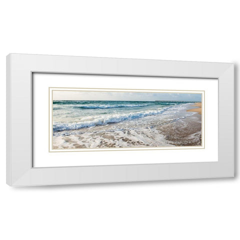 Along the Pier I White Modern Wood Framed Art Print with Double Matting by Bill Carson Photography