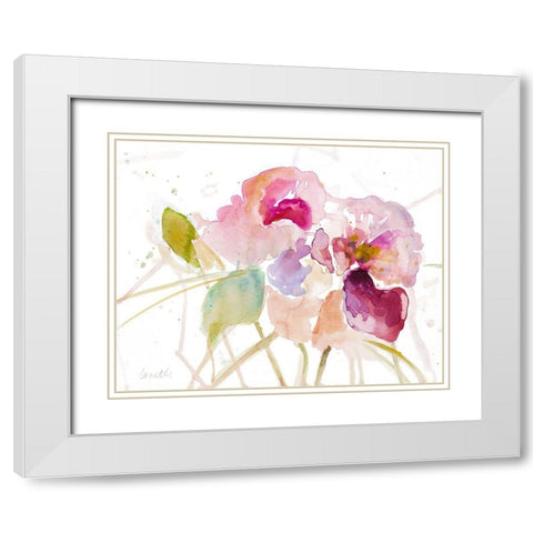 Summer Flowers White Modern Wood Framed Art Print with Double Matting by Loreth, Lanie