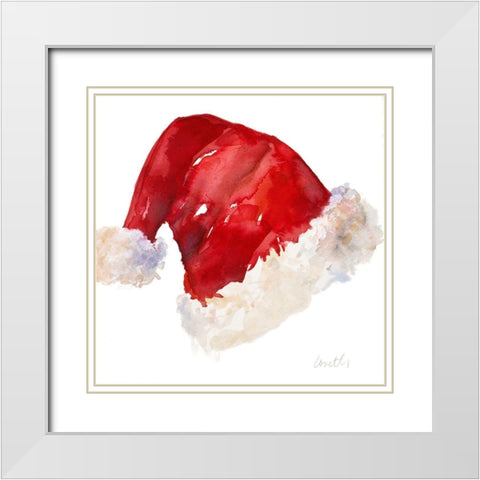Santa Hat White Modern Wood Framed Art Print with Double Matting by Loreth, Lanie