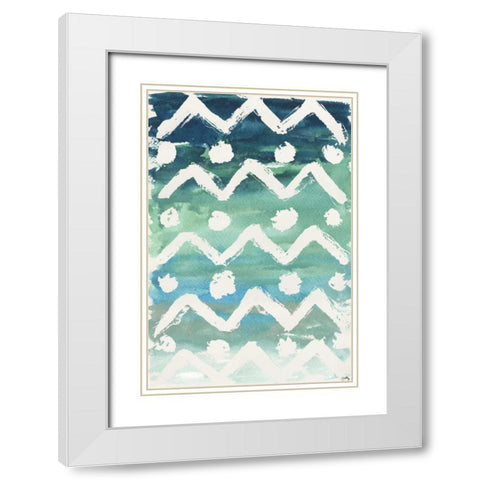 Watercolor Pattern V White Modern Wood Framed Art Print with Double Matting by Medley, Elizabeth