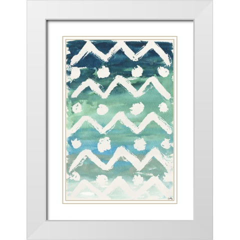 Watercolor Pattern V White Modern Wood Framed Art Print with Double Matting by Medley, Elizabeth