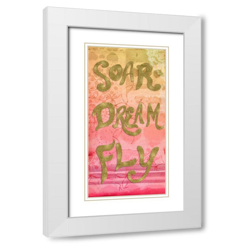 Soar Dream Fly White Modern Wood Framed Art Print with Double Matting by Medley, Elizabeth