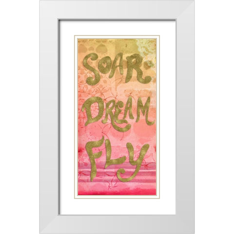 Soar Dream Fly White Modern Wood Framed Art Print with Double Matting by Medley, Elizabeth