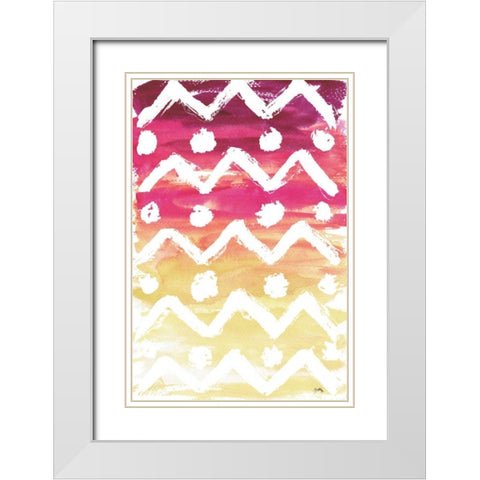 Watercolor Pattern I White Modern Wood Framed Art Print with Double Matting by Medley, Elizabeth