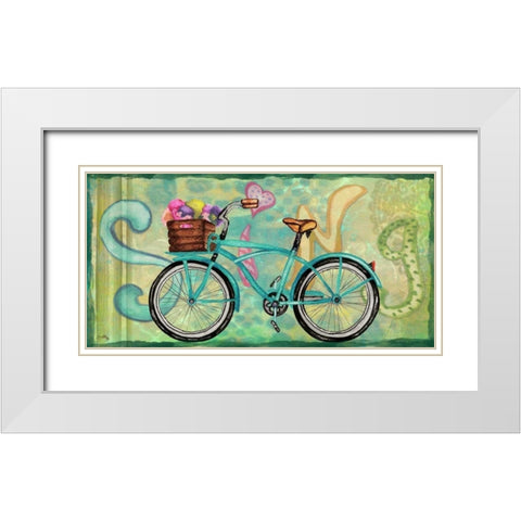 Sing and Play Bike I White Modern Wood Framed Art Print with Double Matting by Medley, Elizabeth