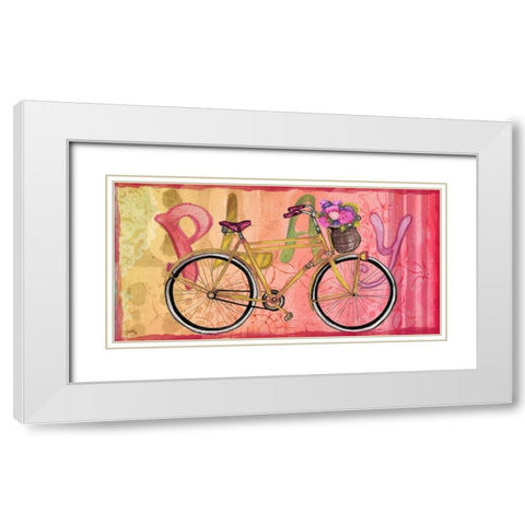 Sing and Play Bike II White Modern Wood Framed Art Print with Double Matting by Medley, Elizabeth