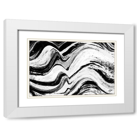 Monochrome Concept White Modern Wood Framed Art Print with Double Matting by Pinto, Patricia