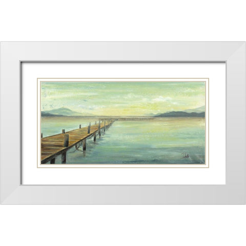 Placid Lake White Modern Wood Framed Art Print with Double Matting by Pinto, Patricia