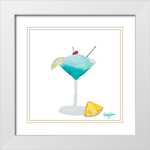 Tiki Bar Tonics III White Modern Wood Framed Art Print with Double Matting by James, Nola