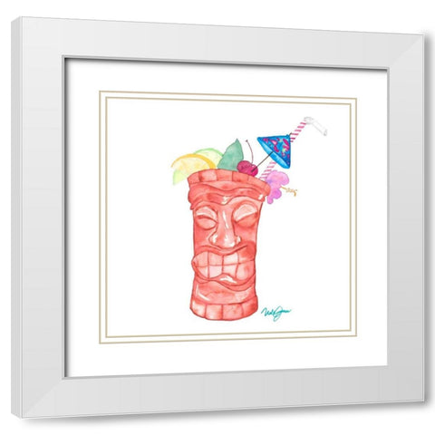 Tiki Bar Tonics I White Modern Wood Framed Art Print with Double Matting by James, Nola